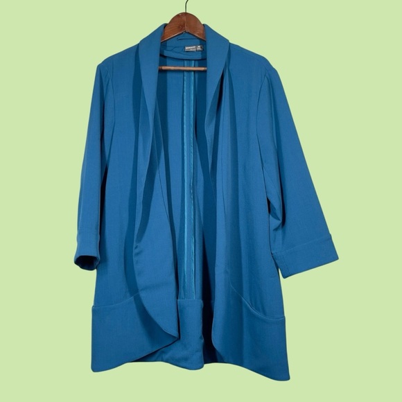 Anthracite by Muse teal oversized open front cardigan blazer jacket XL - Picture 11 of 12